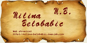 Milina Belobabić vizit kartica